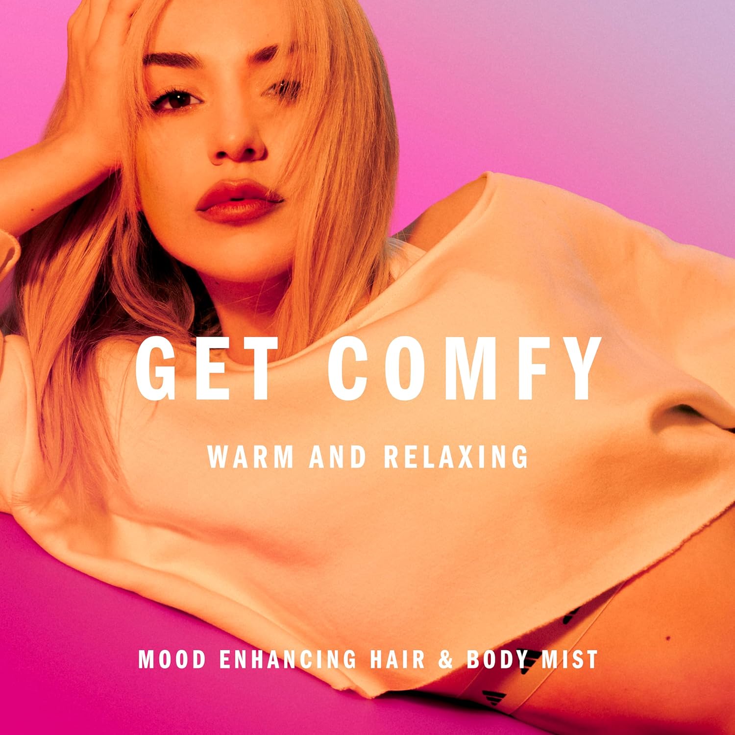 adidas Vibes Get Comfy Fragrance Hair & Body Mist for Women, Mood-Boosting, Notes of Vanilla Delight & Peony Bloom, For Any Occasion, 7.9oz