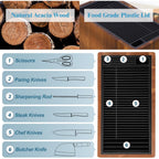 Xxl Acacia Wood Knife Holder – Large Universal Knife Block With Blade-Protecting Slots, Holds 26+ Knives, Scissors, And Sharpening Rods, Space-Saving Kitchen Storage Organizer