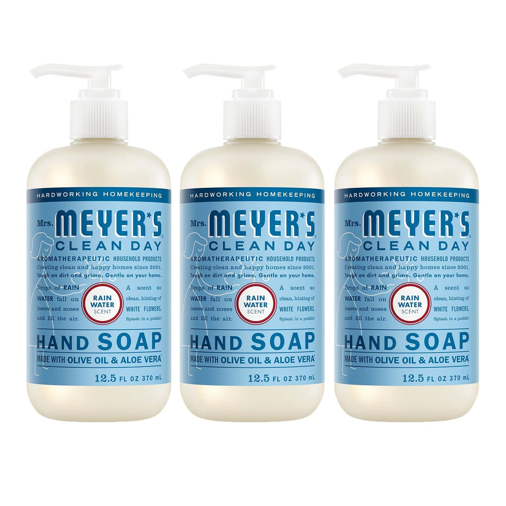Mrs. Meyer'S Clean Day Hand Soap, Rain Water Scent, 12.5 Fl Oz Bottle - 3 Pack