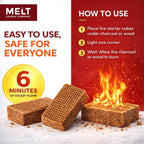Fire Starter Squares, 160 Count, Campfire, Charcoal Grill & Wood Stove