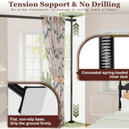 Room Divider For Room Separation, Tension Curtain Rods No Drilling, 4-10Ft(H) 28-70Inch(W) Adjustable Temporary Privacy Wall Divider, Heavy Duty Freestanding Space Partition Separator, Black