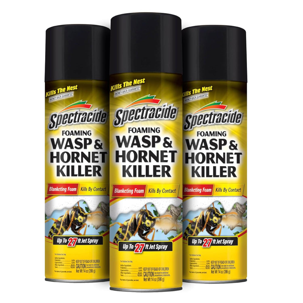Spectracide Foaming Wasp & Hornet Killer, Blanketing Foam Kills By Contact, 14 Ounces, 3 Pack