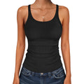 Anrabess Tank Top For Womens Summer 2026 Scoop Neck Sleeveless Ribbed Knit Workout Basic Tees Slim Fitted Cami Shirts
