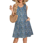 Elescat Womens Summer Dresses Casual V Neck Sleeveless Pockets Beach Loose Tank Sundress 2026