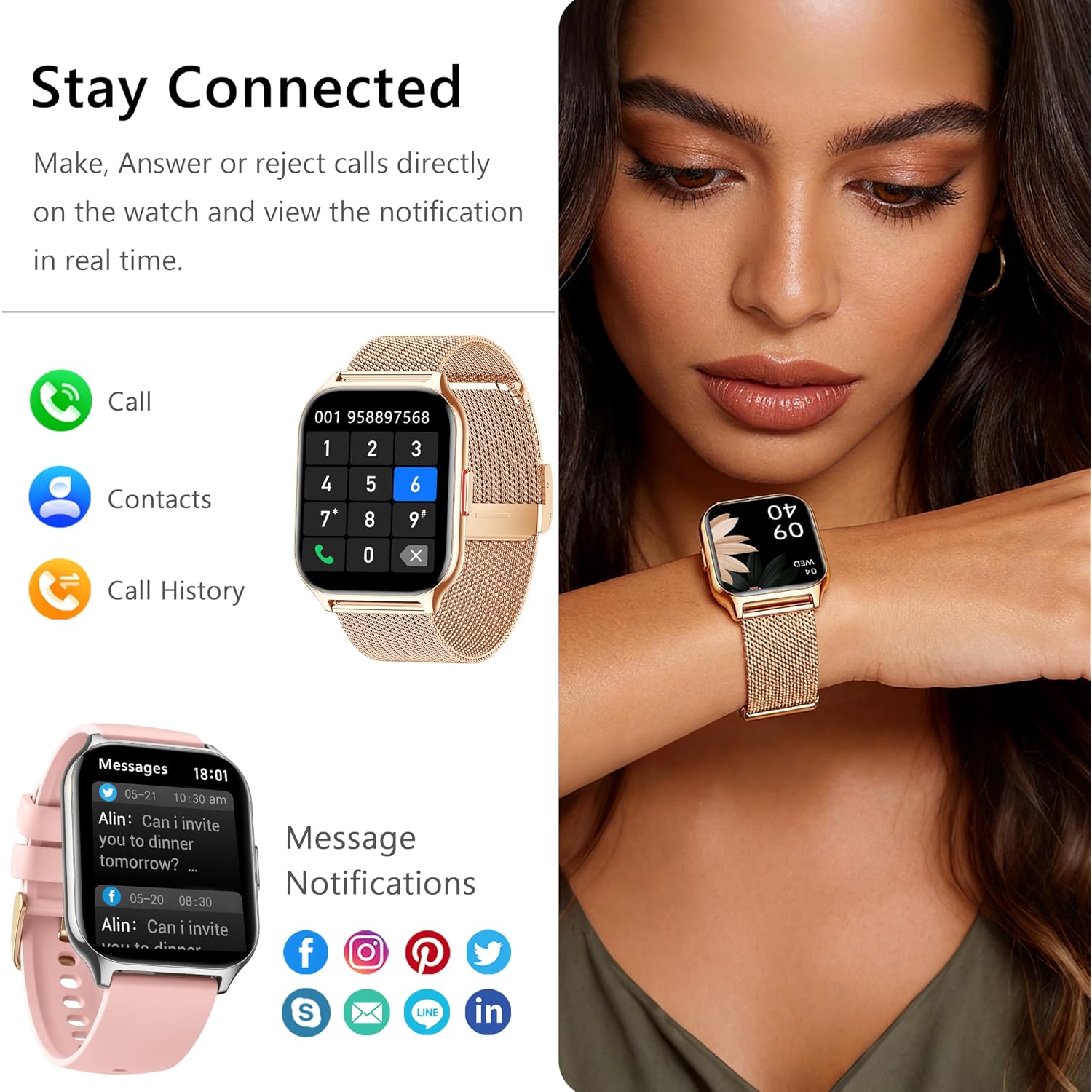 Smart Watch 45Mm For Women Men(Dial/Answer Calls), 2.0" Fitness Tracker Watch With Heart Rate/Blood Pressure/Blood Oxygen Monitor For Android Ios