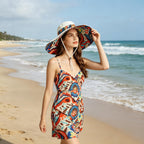 Women'S Foldable Floppy Sun Hats Reversible Vacation Beach Cap Summer Wide Brim Upf 50+ Travel Fishing Bucket Hat