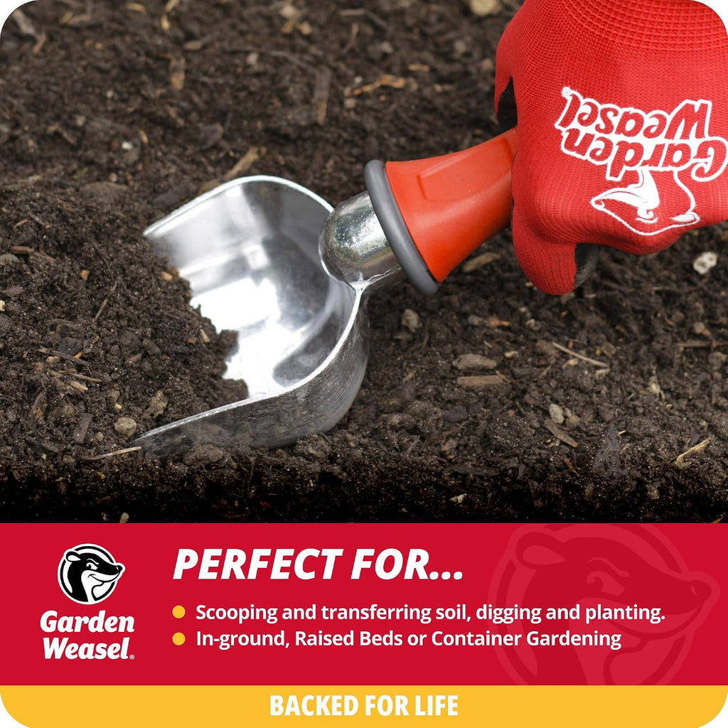 Garden Weasel Potting Scoop - Oversized | Dig And Transport | Planting And Gardening Hand Digging Tools, Heavy Duty Soil Scoop, Mini Gardening Shovel | 91362