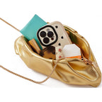 Women'S Clutch Purse,Evening Bag For Women Ruched Clutch Purse Detachable Metal Chain Crossbody Bag