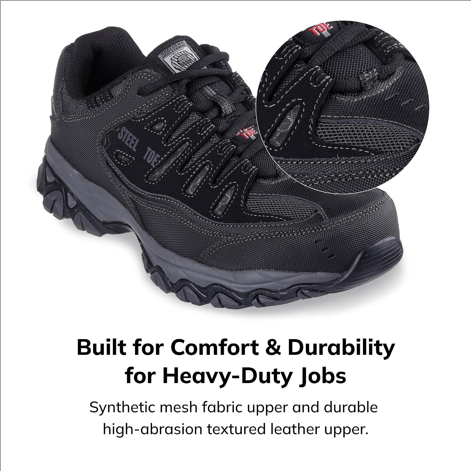 Skechers Men'S Cankton Steel Toe Construction Shoe - Electrical Hazard Rated, Memory Foam