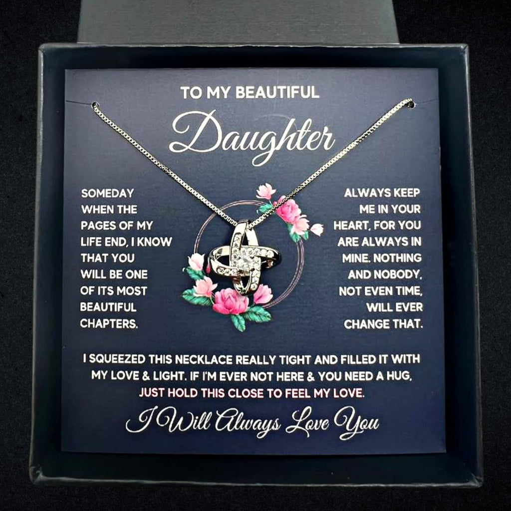 Daughter Gift From Mom Mother Daughter Necklace Birthday Graduation Christmas Jewelry Gifts For My Beautiful Daugther Adult with Message Card and Box