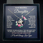 Daughter Gift From Mom Mother Daughter Necklace Birthday Graduation Christmas Jewelry Gifts For My Beautiful Daugther Adult with Message Card and Box