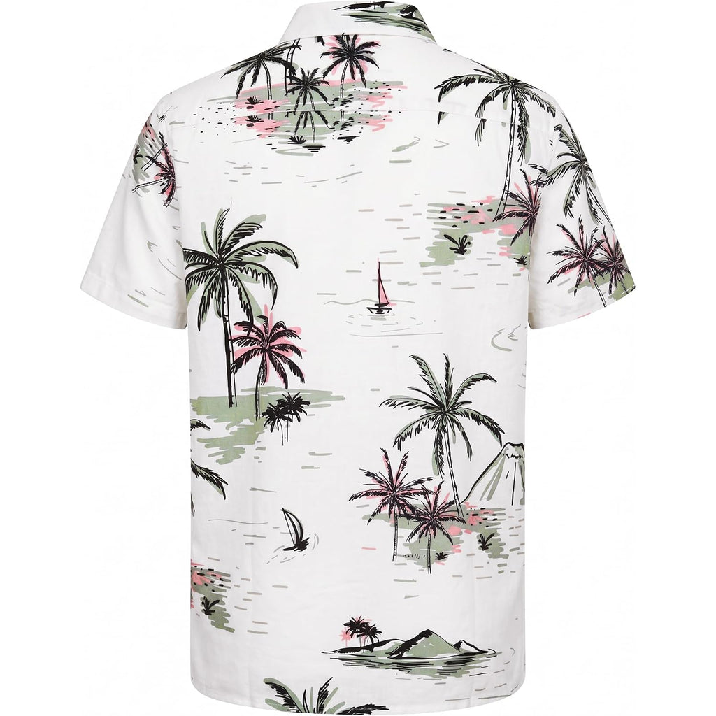 Comdecevis Men'S Hawaiian Floral Shirts Short Sleeve Button Down Tropical Summer Beach Shirts