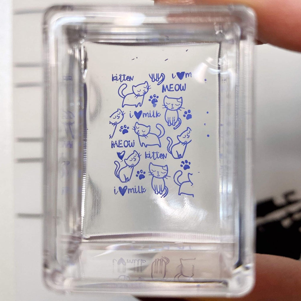 Maniology Ice Cube Clear Rectangular Stamper with Scraper Card | Essential Transparent Nail Stamping Tool for Precise Nail Art Stamp Design Transfer & Placement