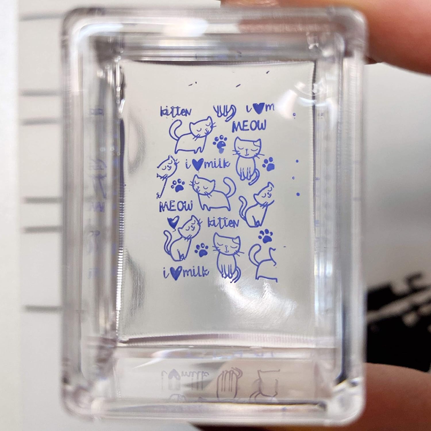 Maniology Ice Cube Clear Rectangular Stamper with Scraper Card | Essential Transparent Nail Stamping Tool for Precise Nail Art Stamp Design Transfer & Placement
