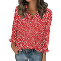 Zeagoo Women Blouses Chiffon Long Sleeve Button Down Shirts Business Causal Dressy Work Top V Neck Summer Spring Clothes