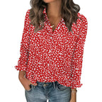 Zeagoo Women Blouses Chiffon Long Sleeve Button Down Shirts Business Causal Dressy Work Top V Neck Summer Spring Clothes