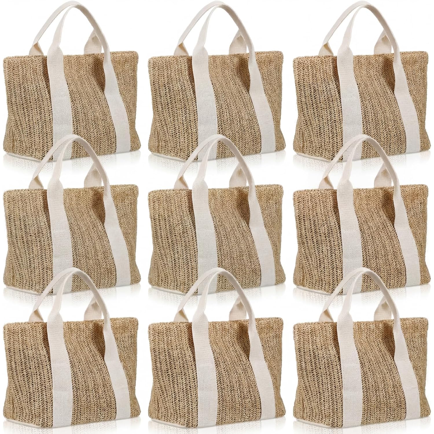 Paterr Mini Beach Straw Bags For Bachelorette Favors Burlap Tote Bag With Handle For Bridesmaid Bridal Shower Gifts