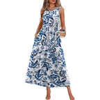 Wiholl Summer Dresses Babydoll Maxi Dress Empire Waist Beach Vacation Sundresses 2026 With Pockets
