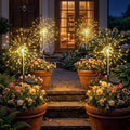 Solar Firework Lights Outdoor 4 Pack, 120Led Solar Starburst Garden Lights With 8 Modes,Waterproof Decorative Fairy Light For Backyard, Garden, Patio & Lawn Landscape Decor