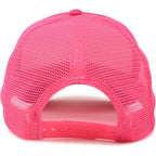 DALIX Two Tone Trucker Hat Summer Mesh Cap with Adjustable Snapback Strap Hot Pink