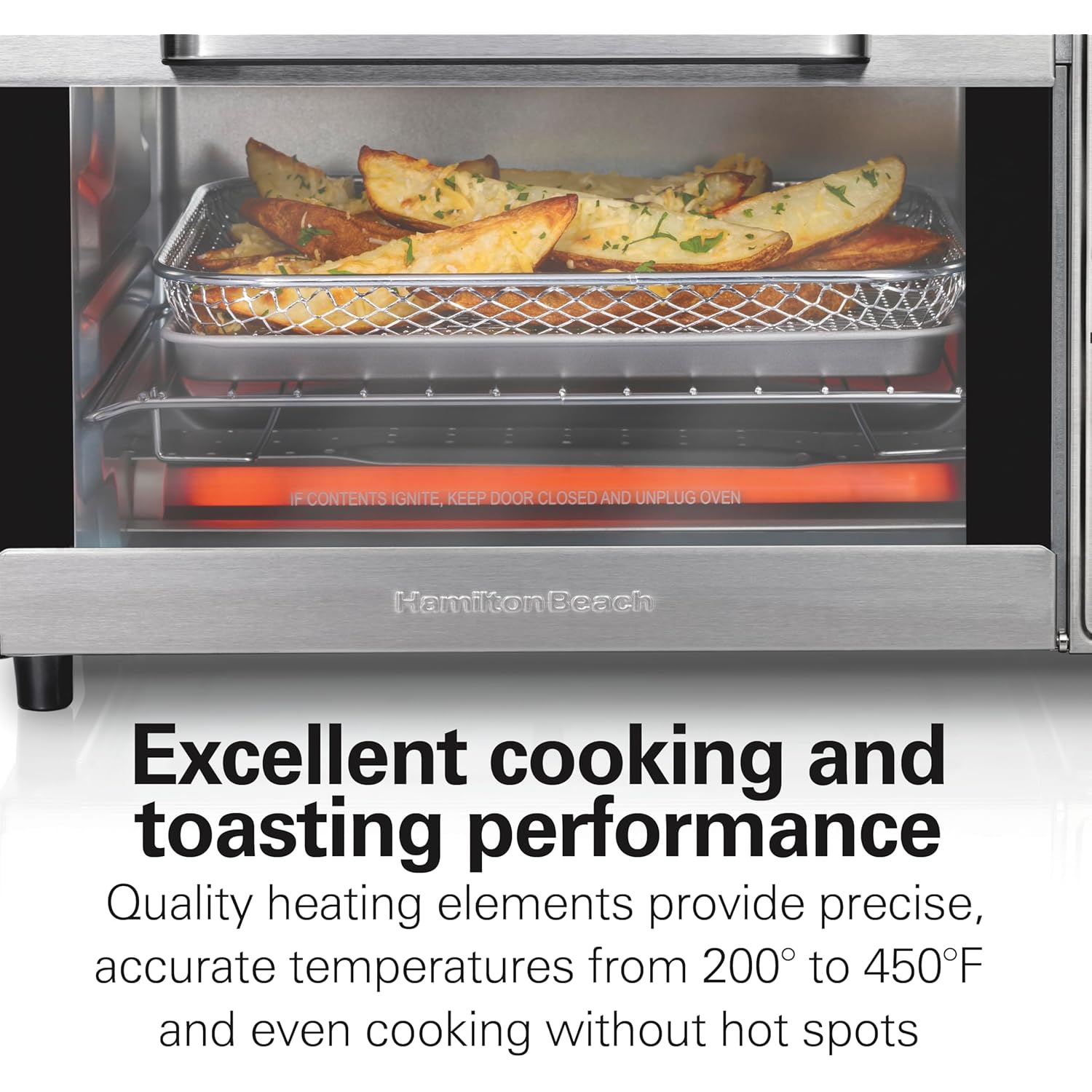 Hamilton Beach Sure-Crisp Air Fryer Toaster Oven Combo, Fits 9” Pizza, 4 Slice Capacity, Powerful Circulation, Auto Shutoff, Stainless Steel (31403)