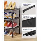 Kitsure Shoe Rack - Non-Woven Shoe Rack Shelf, Shoe Organizer For Closet, Entryway, Garage & Corridor, Stackable Shoe Shelves, 27.5" Wide - 3 Tier, Black