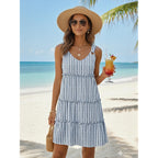Etcyy Sundresses For Women 2026 Vacation Swimsuit Cover Ups Boho Floral Beach Dress T-Shirts Tank Dresses