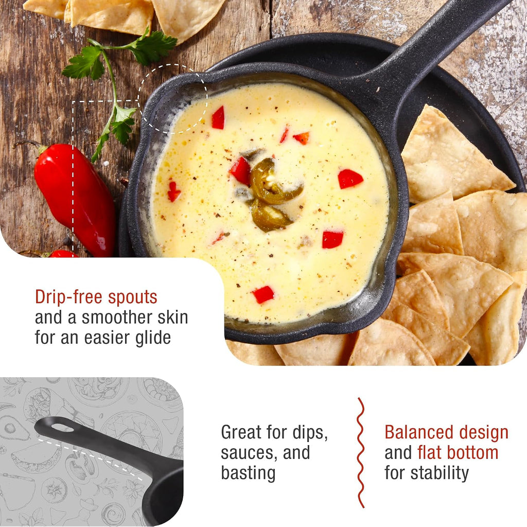 Victoria 0.5-Quart Cast Iron Saucepan, Small Cast Iron Melting Pot Seasoned With Flaxseed Oil, Made In Colombia, Black