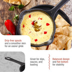 Victoria 0.5-Quart Cast Iron Saucepan, Small Cast Iron Melting Pot Seasoned With Flaxseed Oil, Made In Colombia, Black
