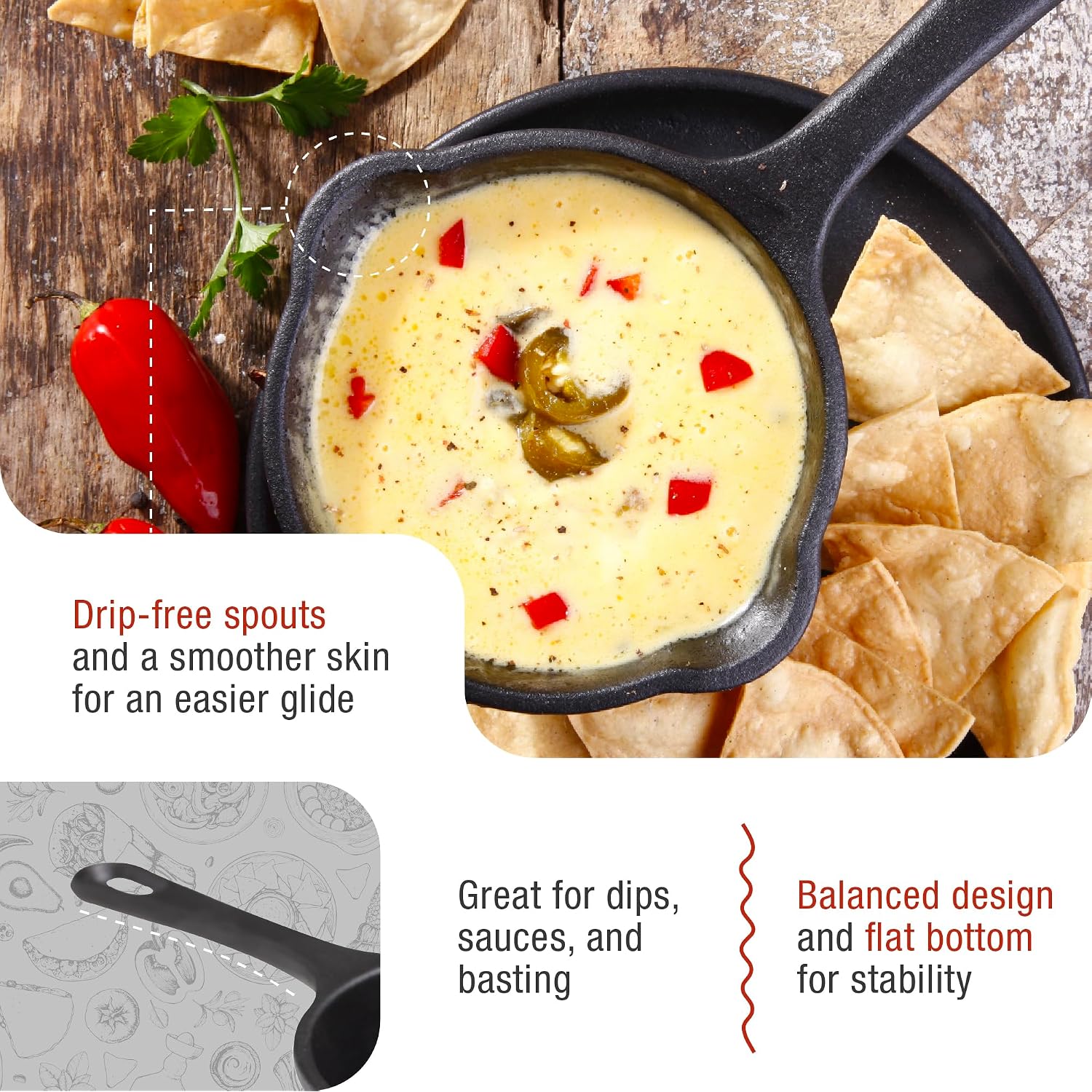 Victoria 0.5-Quart Cast Iron Saucepan, Small Cast Iron Melting Pot Seasoned With Flaxseed Oil, Made In Colombia, Black