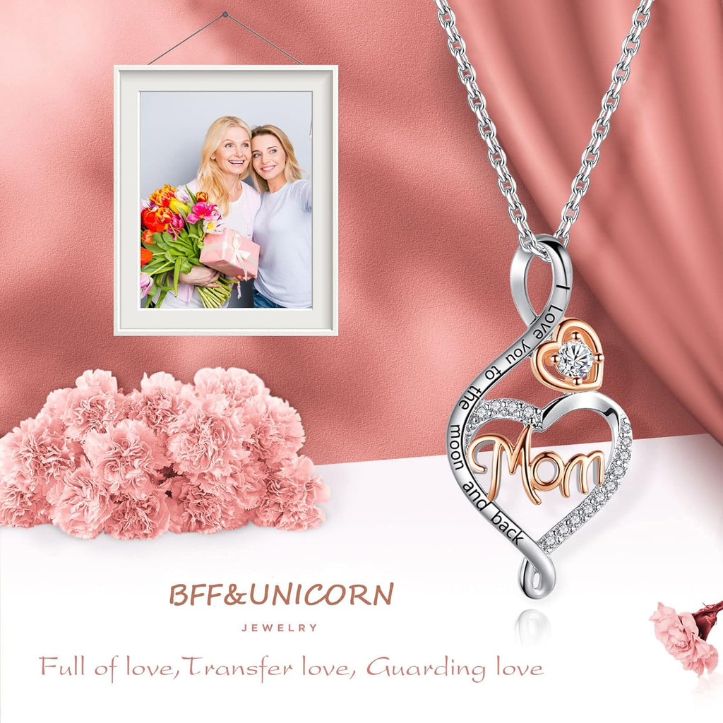 BFF&UNICORN Gifts for Women, Sterling Silver Mom Nana Grandma Necklace for Women, Birthday Mothers Day Jewelry Gifts for Mom Grandma Wife from Daughter Son