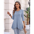 Zeagoo 3/4 Sleeve Womens Tops Dressy Casual Tunics to Wear with Leggings Loose Fit Cute Blouses 2026 Trendy