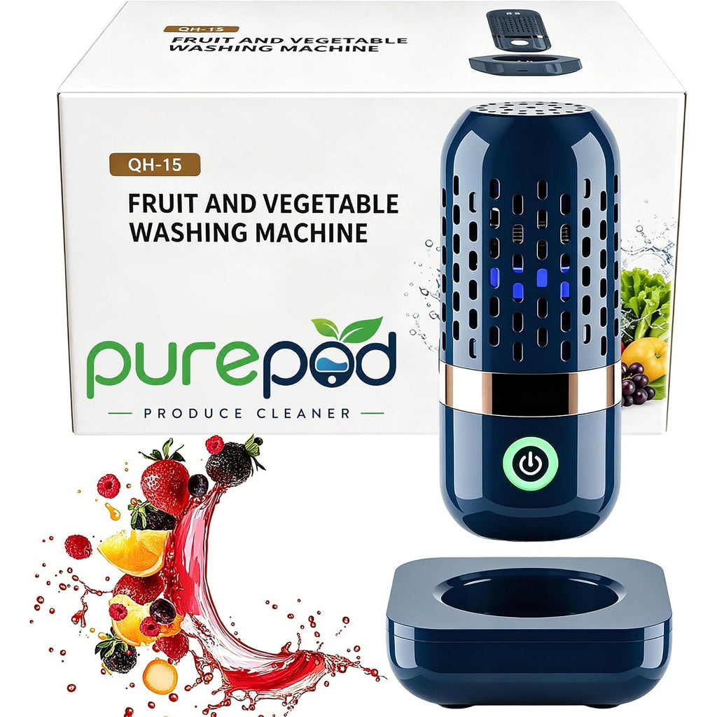 Produce Cleaner & Vegetable Cleaner With Oh-Ion Technology, Wireless Rechargeable Food Washer For Fruits, Veggies, Rice & Utensils, Ipx7 Waterproof 10-Min Automatic Cleaning For Kitchen (Blue)