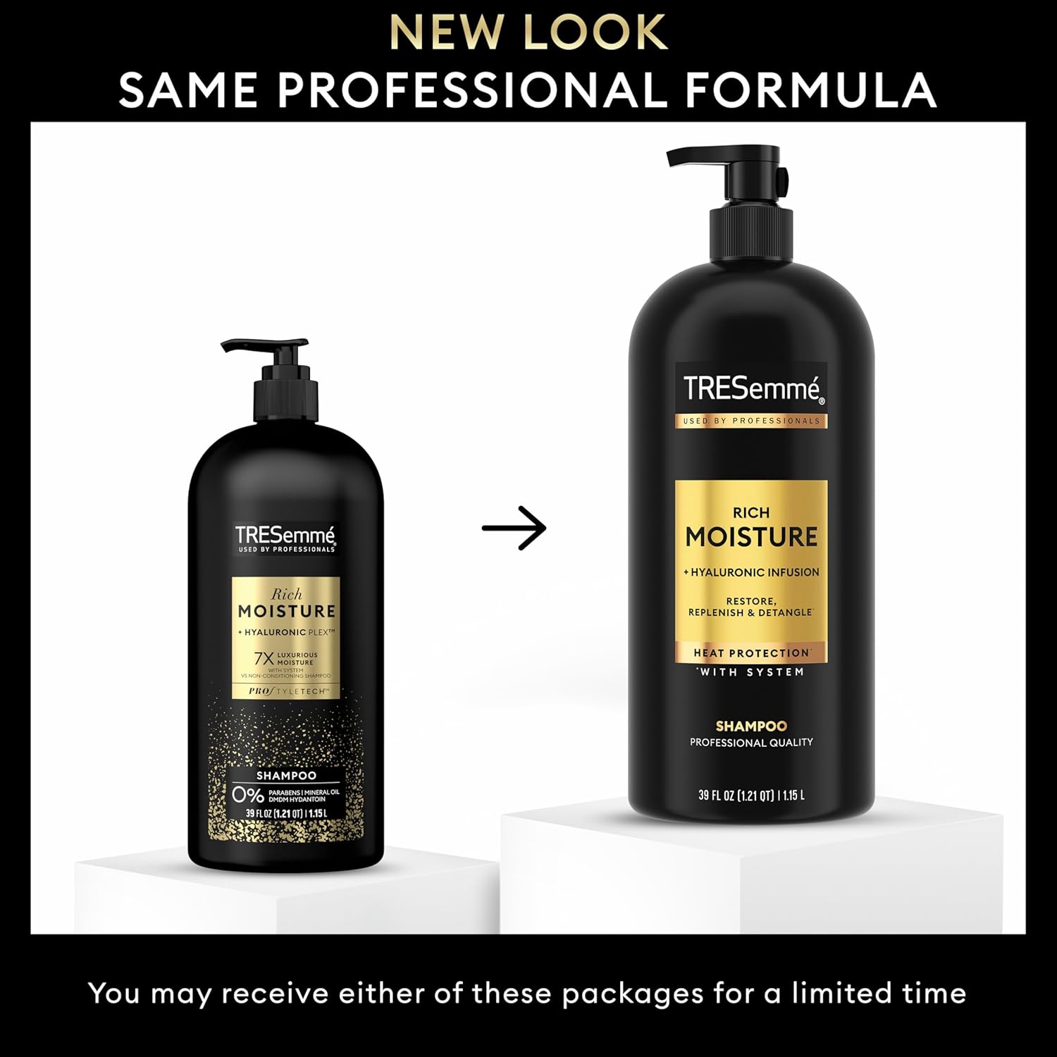 TRESemmé Rich Moisture Hydrating Shampoo with Pump for Dry Hair Formulated With Pro Style Technology 39 Fl Oz