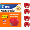 Terro Fruit Fly Trap 4-Pack, 180 Day Lure Supply, Food-Based Lure | Apple-Shaped Design For Kitchen Counters, Fruit Bowls, Trash Cans, Food-Based Lure, Indoor Pest Control, Fruit Fly Killer