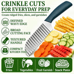 Crinkle Cut Knife, Stainless Steel Wave Cutter | Ergonomic Handle, For Veggies, Potato, French Fry, For Cucumber, Carrot, Fruit, Wave Chopper
