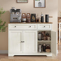 Vasagle Siren Collection - Buffet Cabinet, Traditional Basic Coffee Bar Cabinet With 2 Drawers, Adjustable Shelves, 3 Doors, Sideboard, 42.1 X 15.8 X 31.8 Inches, Cloud White Ulsc531Wj01S