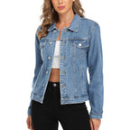 Miss Moly Women'S Denim Jacket Button Up Long Sleeve Basic Trendy Jean Jacket Coat With Pockets