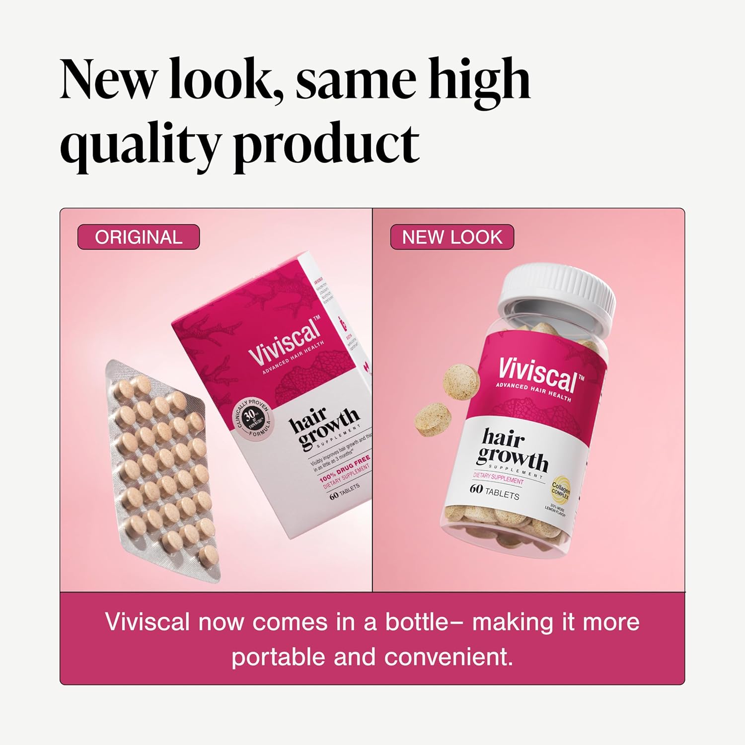 Viviscal Hair Growth Supplements For Women, Thicker Fuller Hair Support For Thinning Hair And Hair Loss, With Biotin And Marine Collagen, Drug-Free, 180 Tablets, 90-Day Supply