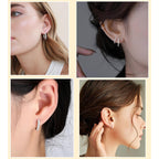 Cocadant 6 Pairs 925 Sterling Silver Small Hoop Earrings for Women,14k Real Gold Hypoallergenic Tiny Cubic Zirconia Cartilage Huggie Earring Sets for Multiple Piercing Trendy Jewelry 8/10/12mm