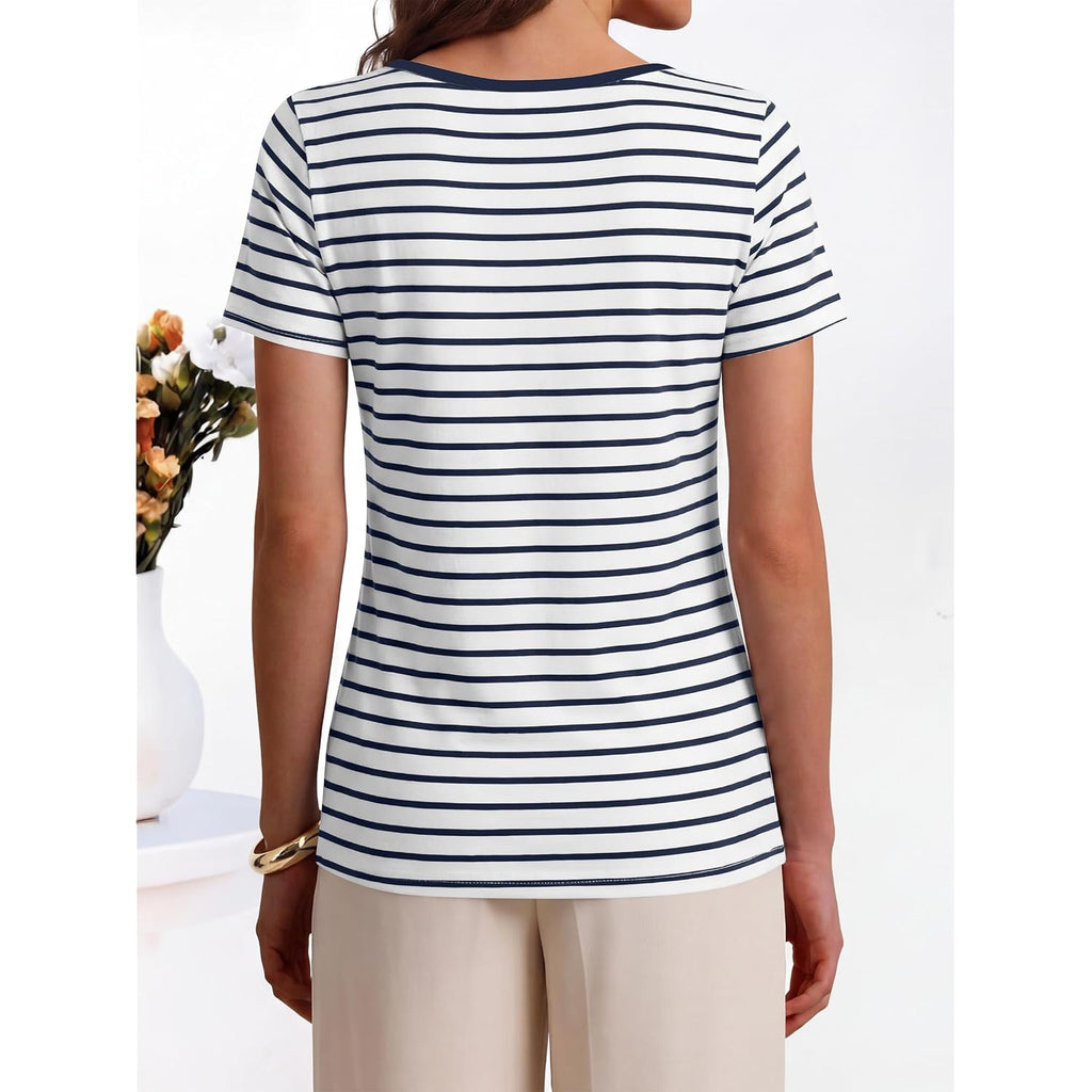 ANRABESS Womens Boat Neck Tops Short Sleeve T-Shirts Causal Fashion Tee Shirts 2026 Summer Spring Clothes