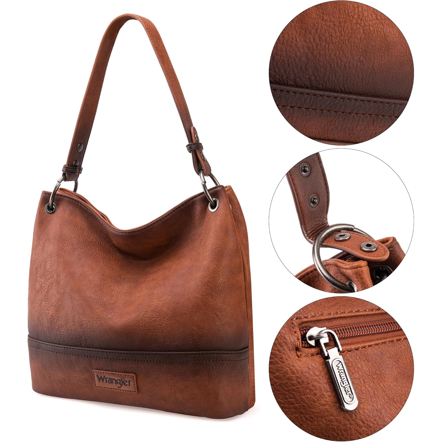Wrangler Hobo Bags for Women Vegan Leather Top Handle Shoulder Purses and Handbags