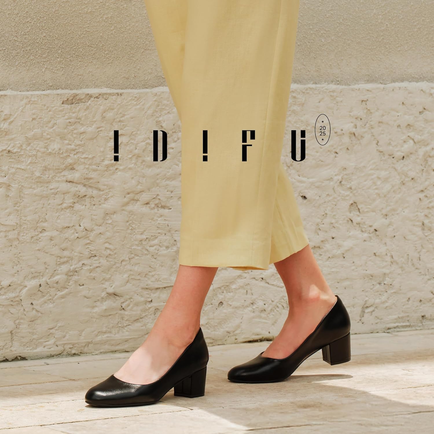 IDIFU IN2 Women's Pumps Closed Round Toe Low Block Chunky Heels Short Small Thick Heels Wedding Bridal Homecoming Work Prom Dress Shoes for Women Comfortable Cute Dressy Formal Classic Pumps Shoes