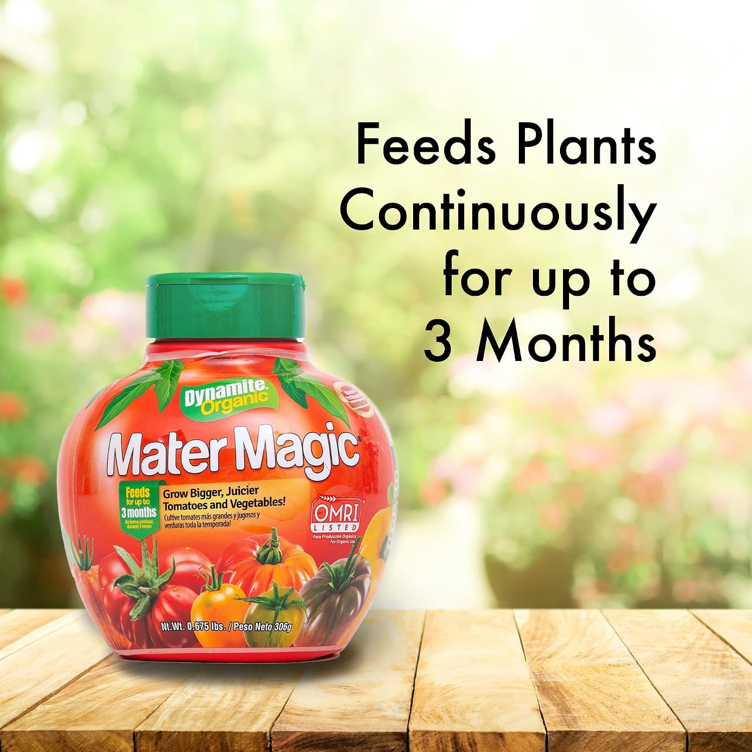 Dynamite Mater Magic - Organic Tomato Fertilizer For Bigger, Juicier Tomatoes And Vegetables, Omri Listed, Nitrogen And Calcium-Rich Plant Food - .675 Pound Container With Shaker Lid