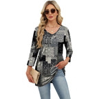 3/4 Length Sleeve Womens Tops Dressy Casual Plus Size Tunics to Wear with Leggings
