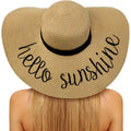 Senker Fashion Floppy Beach Hats for Women Straw Sun Hat Foldable Wide Brim Embroidered Roll up Summer Vacation Travel