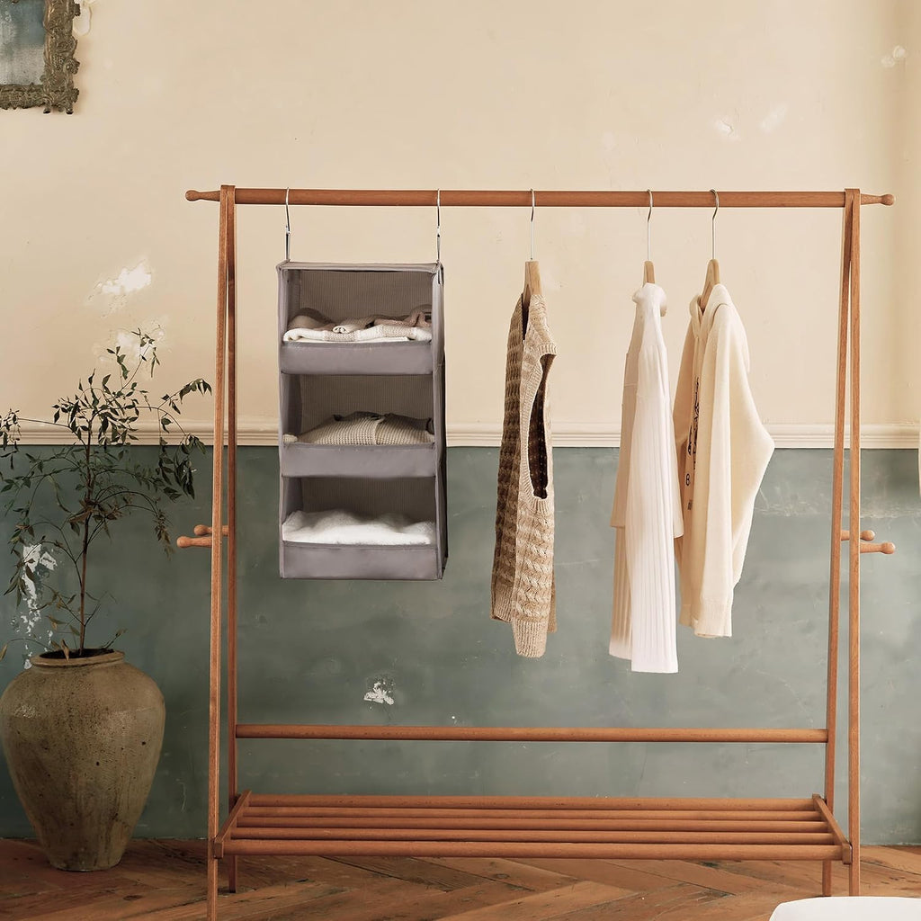 Granny Says 3-Shelf Hanging Closet Organizer And Storage, Collapsible Hanging Closet Shelves, Hanging Organizer For Closet & Rv, Gray, 29 ½" H X 12" W X 12" D, 1-Pack