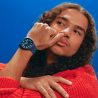 Swatch Big Bold Unisex Watch Casual Polymer Blue Automatic Waterproof Essentially Bold