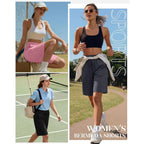 3 Pack Women's Bermuda Shorts Summer Drawstring Elastic Waisted Comfy Casual Sweat Long Shorts