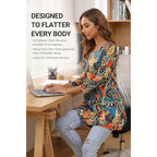 Enmain Womens Tops 3/4 Sleeve Tunic Tops Dressy Casual Plus Size Tunic To Wear With Leggings Swing Shirt Loose Fit Blouses